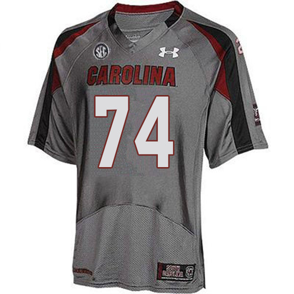 Men #74 Dennis Daley South Carolina Gamecocks College Football Jerseys Sale-Gray